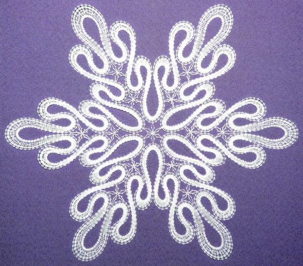 198 Klöppelbrief Runde Decke „Loops“